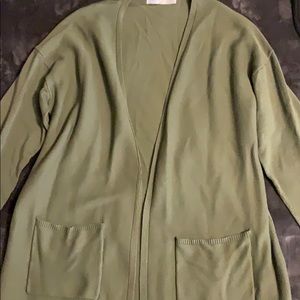 Time and Tru Olive Cardigan